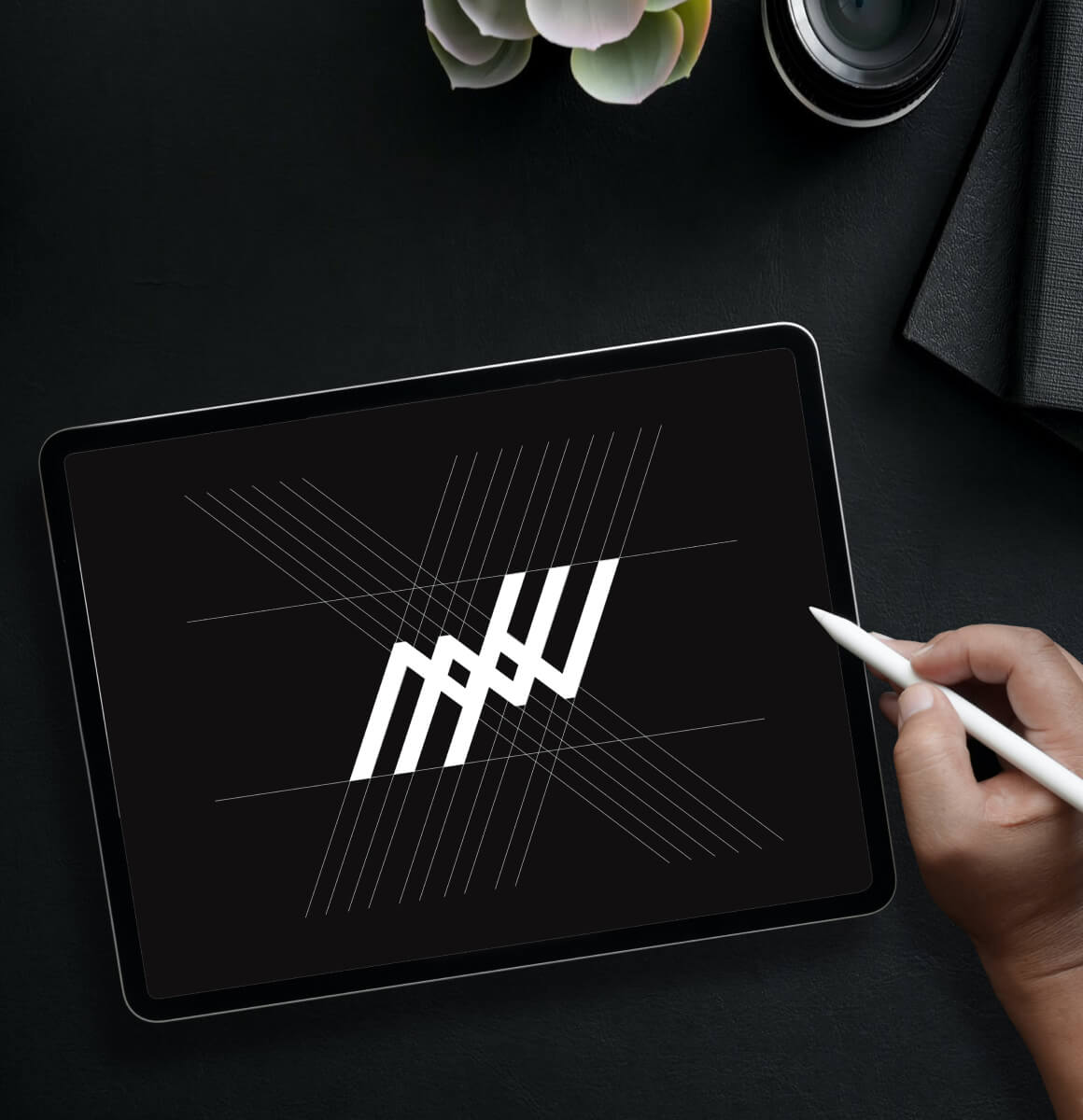 Northbeam logo on tablet written by hand