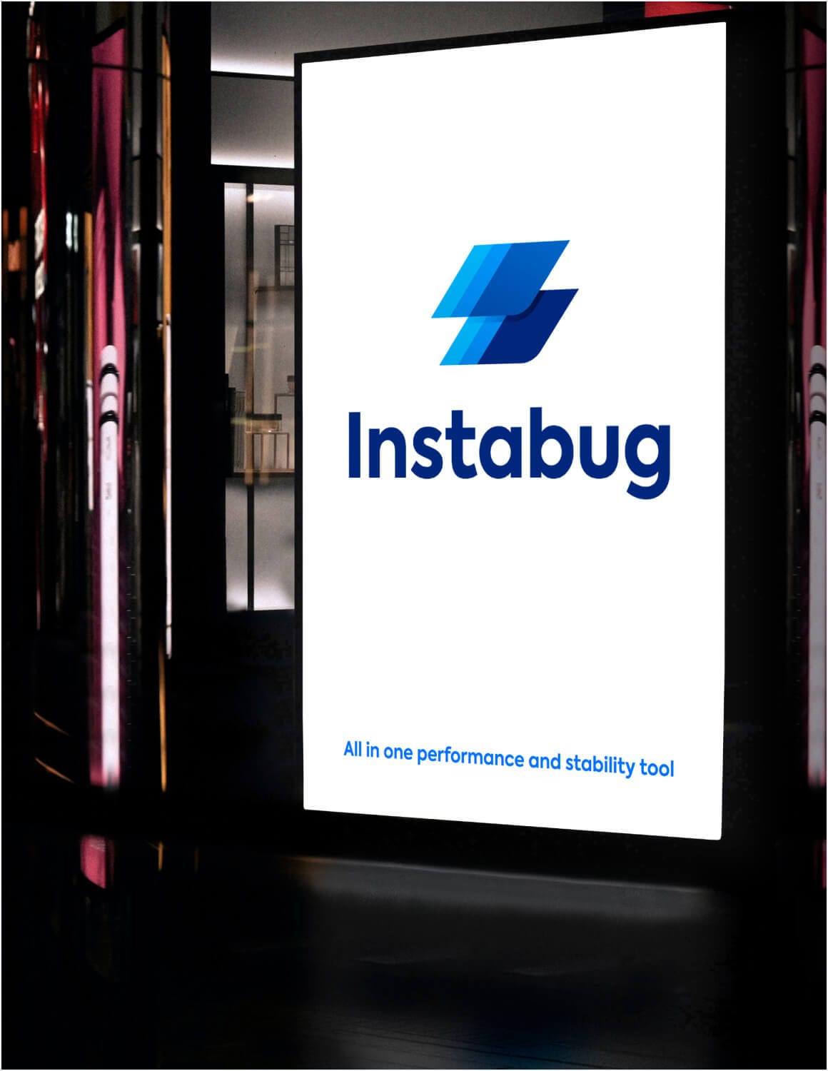 Instabug promotion on big lcd screen