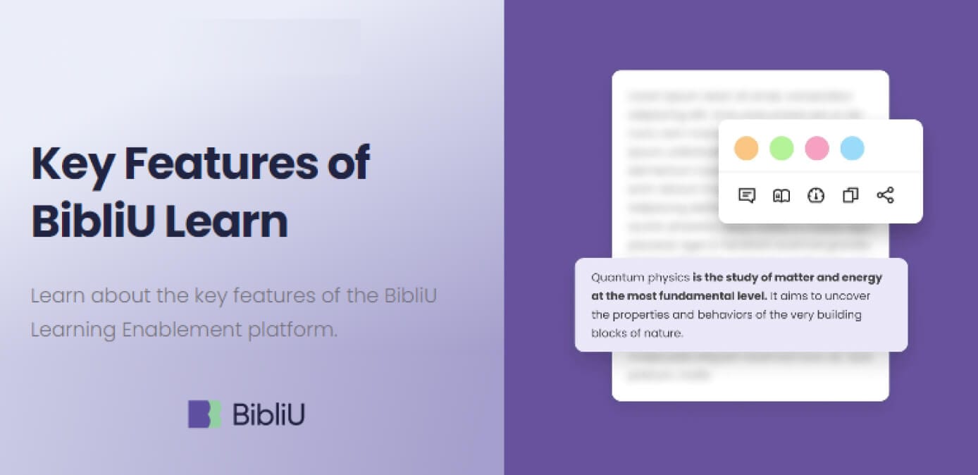 BibliU website features section