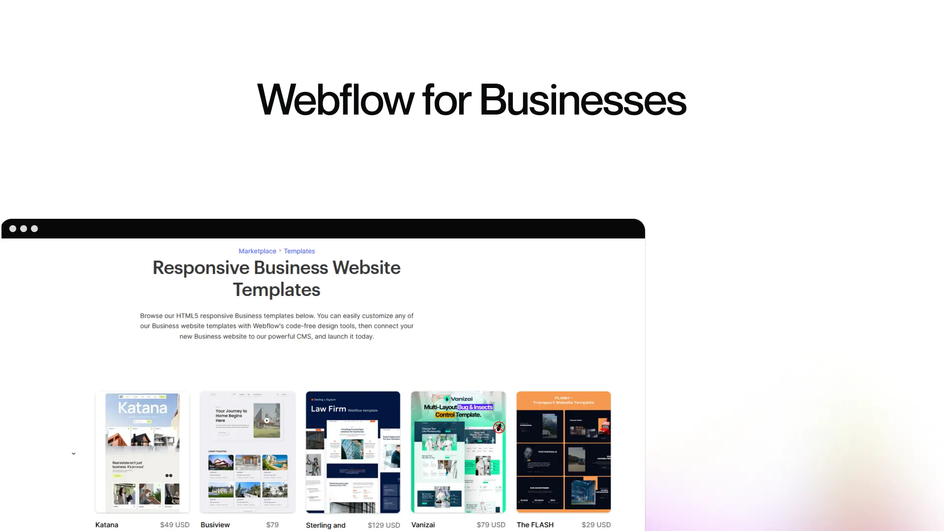 1. Webflow for Businesses