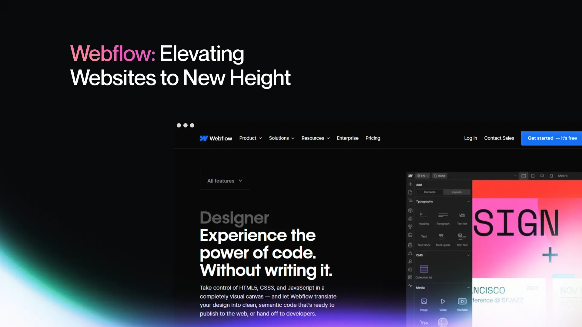 Webflow: Elevating Websites to New Height