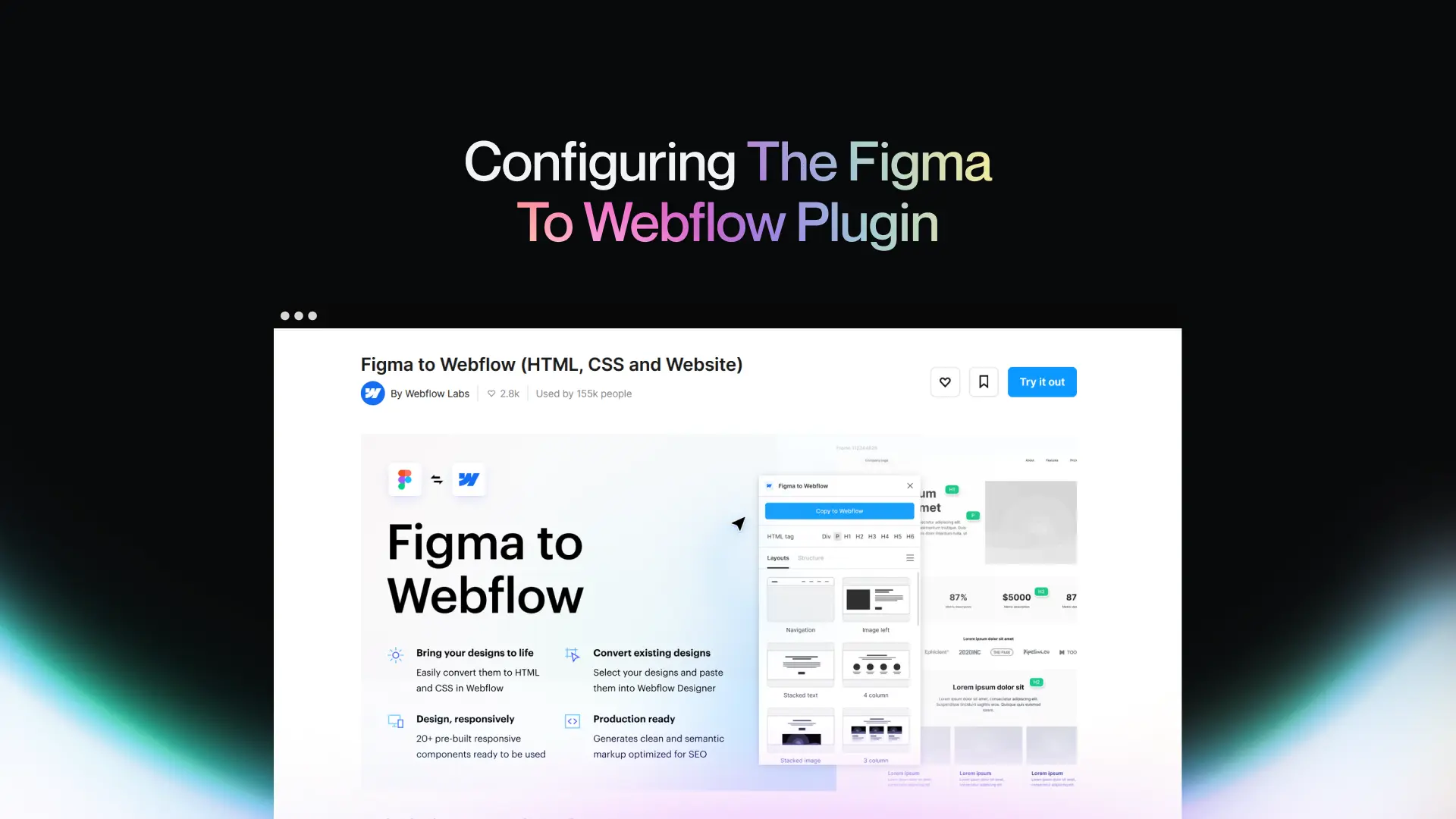 Configuring the Figma to Webflow Plugin