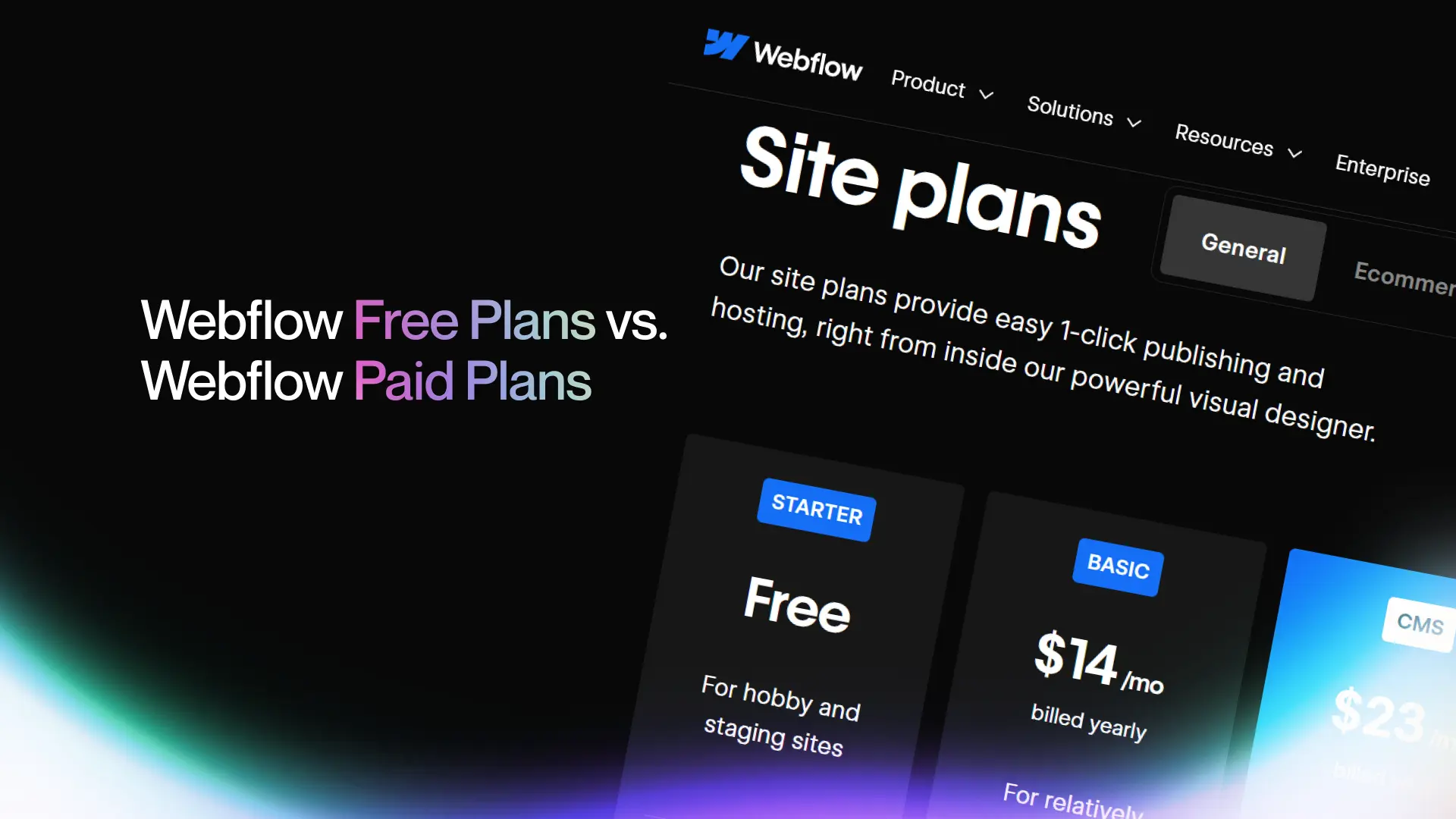 Webflow Free Plans vs. Webflow Paid Plans